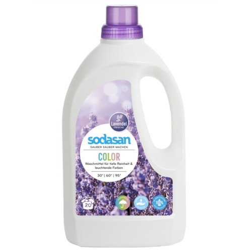 Гіпоалергенний рідкий органічний засіб для прання Sodasan Color Lavender, 1.5 л